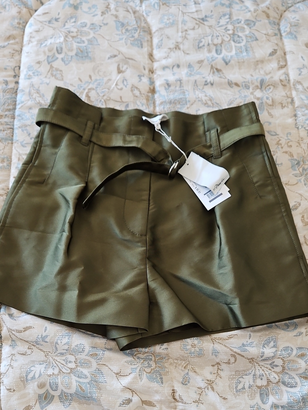 3.1 Phillip Lim Olive Green Tailored High-Waist Shorts